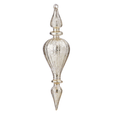 Stakleni ukras u boji šampanjca - 15cm