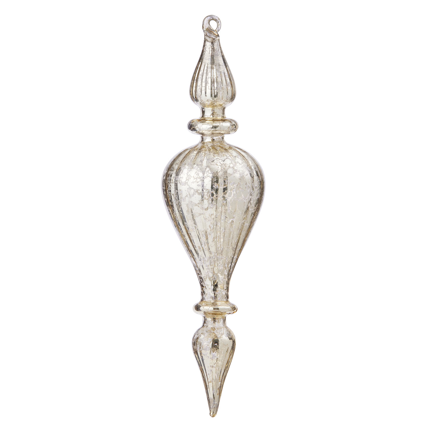 Stakleni ukras u boji šampanjca - 15cm