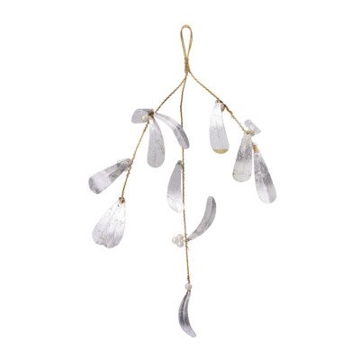 Srebrna dekorativna imela 3 grane