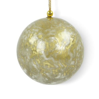 Božićna kuglica 6cm zlatna s efektom mramora